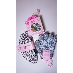 Satin Sleep Bonnet Shower Cap Exfoliating Gloves Leopard Self Care Set